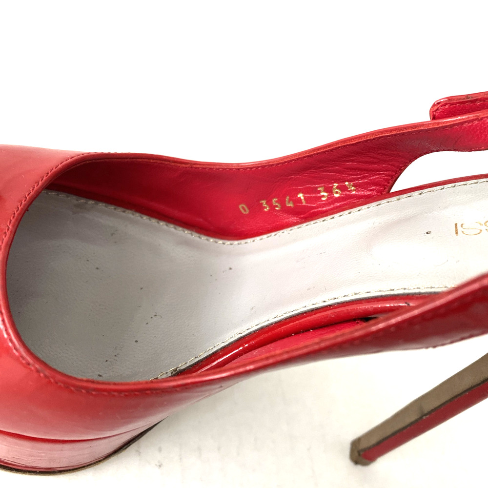 Sergio Rossi Pump Cachet Red Peep Patent Leather Platform Slingback Slim… - Picture 6 of 12